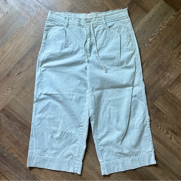 Anthropologie Chino Wide Leg Cropped Pants 32 - Picture 1 of 12